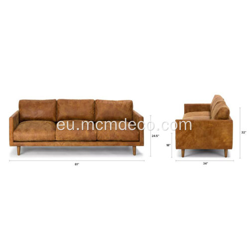 Nirvana Dakota Tan Larruzko sofa